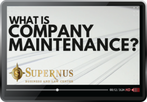 SUPERNUS COMPANY MAINTENANCE